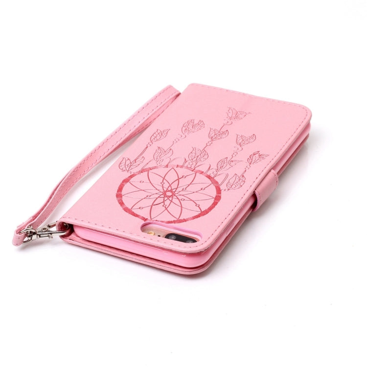 For iPhone 8 Plus & 7 Plus   Crazy Horse Texture Dream Catcher Printing Horizontal Flip Leather Case with Holder & Card Slots & Wallet & Lanyard