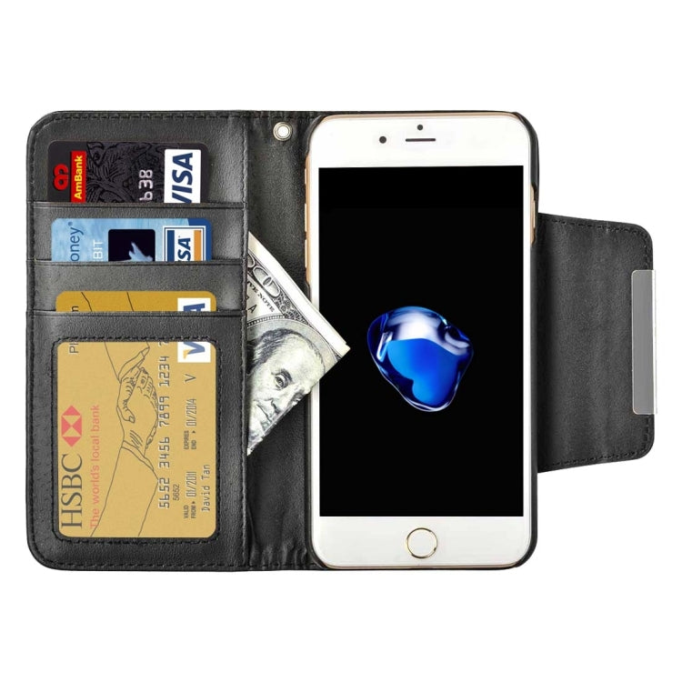 For iPhone 8 Plus & 7 Plus   Plain Weave Texture Horizontal Flip Leather Case with Card Slots & Wallet & Photo Frame