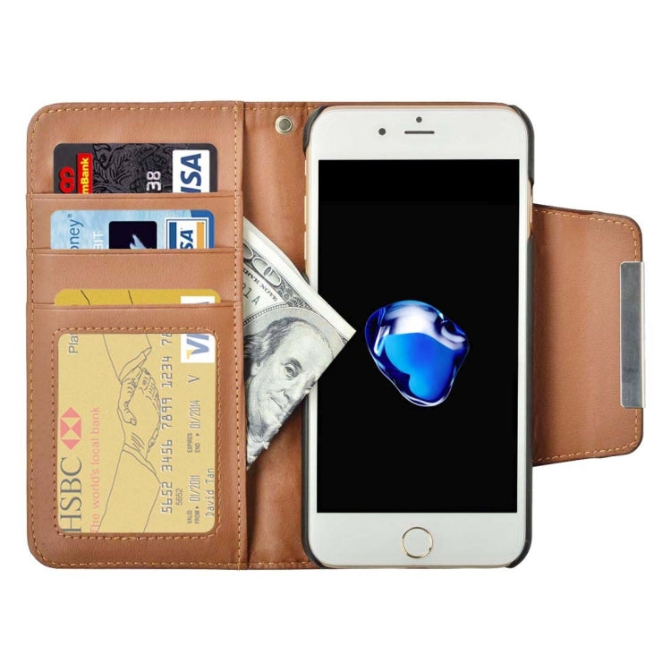 For iPhone 8 Plus & 7 Plus   Plain Weave Texture Horizontal Flip Leather Case with Card Slots & Wallet & Photo Frame