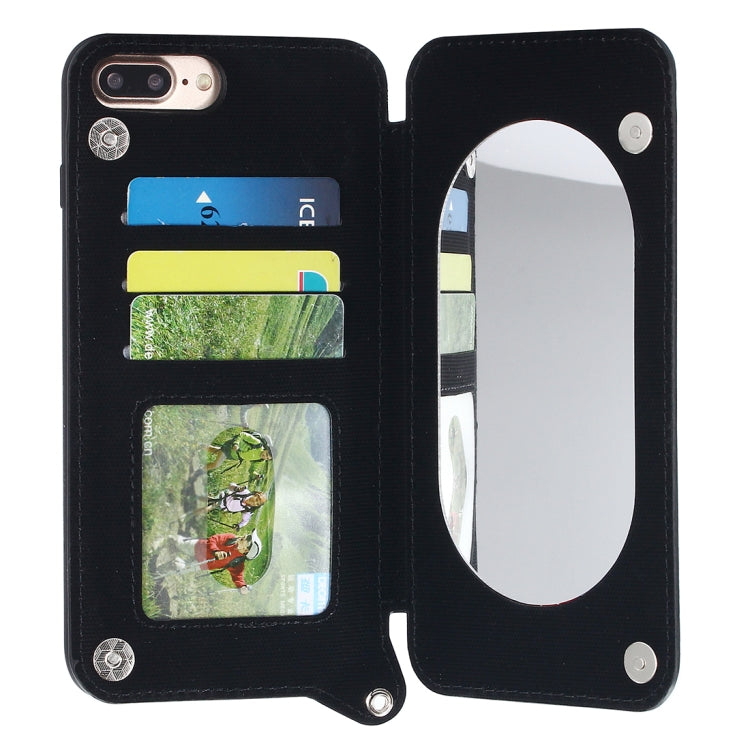 For iPhone 8 Plus & 7 Plus Protective Back Case Cover with Card Slot & Photo Frame & Holder & Mirror