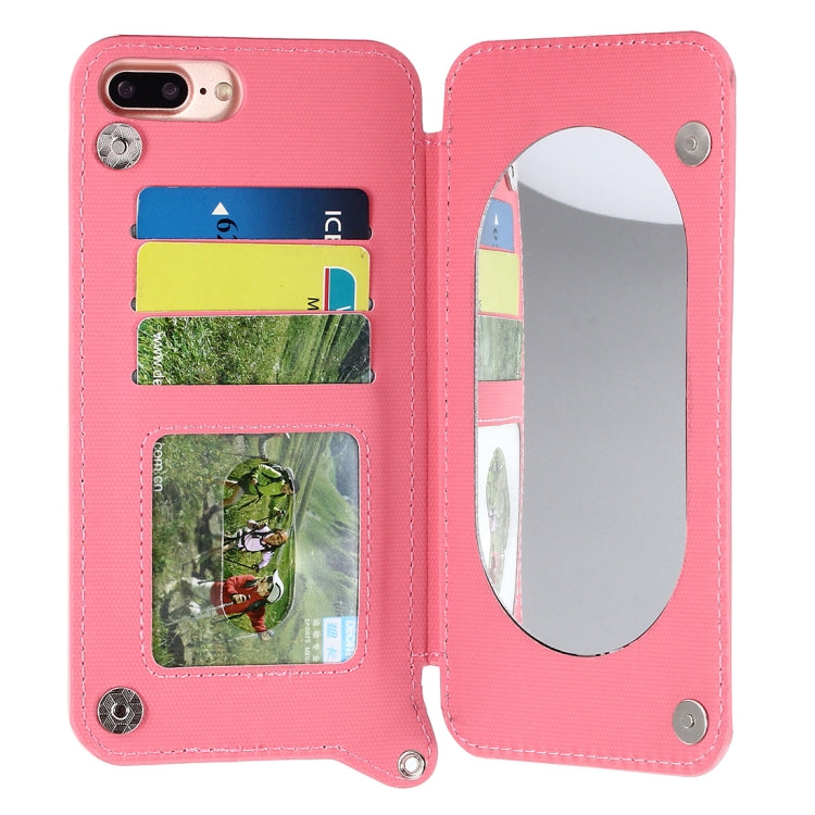 For iPhone 8 Plus & 7 Plus Protective Back Case Cover with Card Slot & Photo Frame & Holder & Mirror