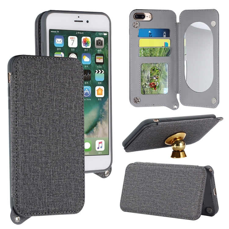 For iPhone 8 Plus & 7 Plus Protective Back Case Cover with Card Slot & Photo Frame & Holder & Mirror