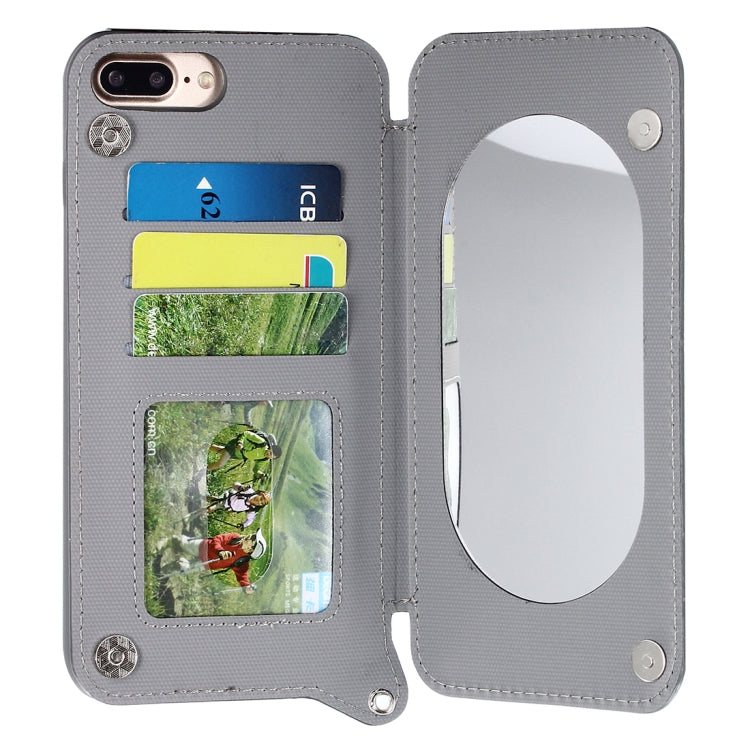 For iPhone 8 Plus & 7 Plus Protective Back Case Cover with Card Slot & Photo Frame & Holder & Mirror