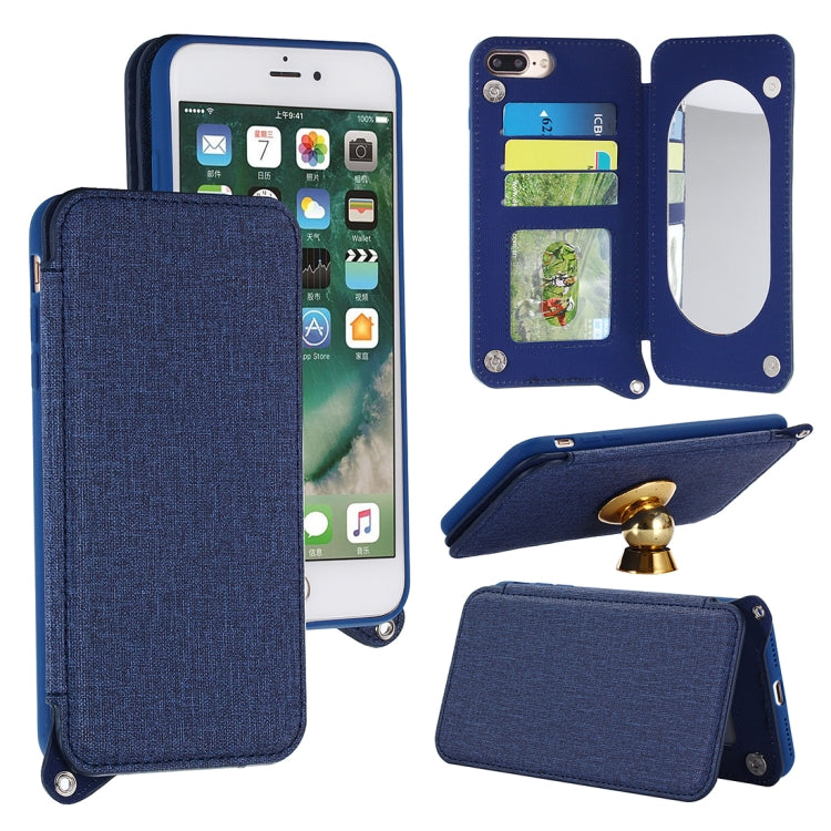 For iPhone 8 Plus & 7 Plus Protective Back Case Cover with Card Slot & Photo Frame & Holder & Mirror