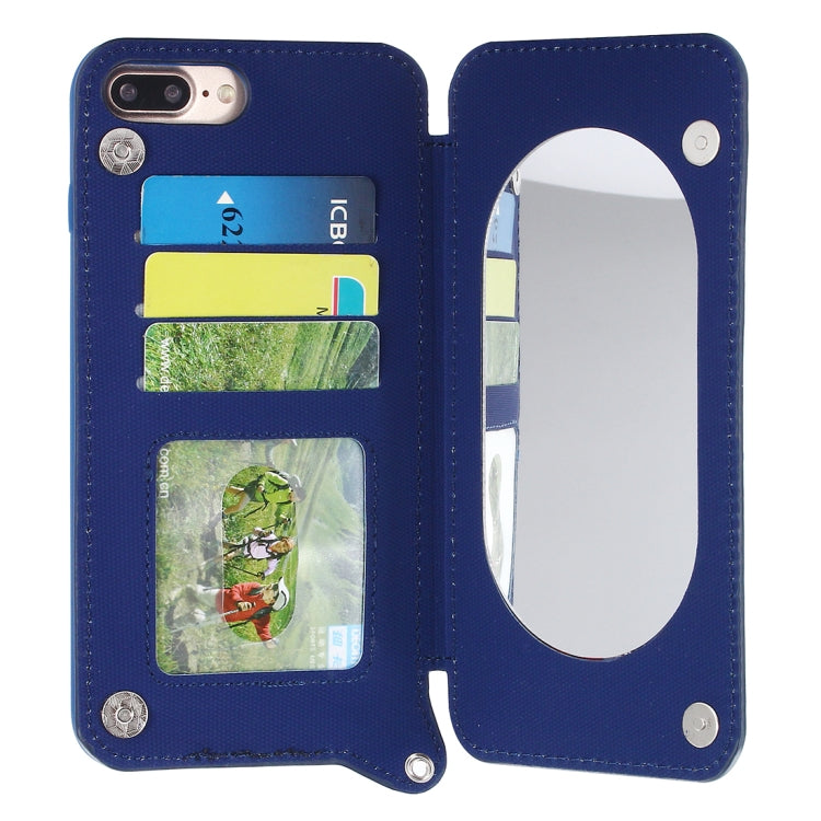 For iPhone 8 Plus & 7 Plus Protective Back Case Cover with Card Slot & Photo Frame & Holder & Mirror