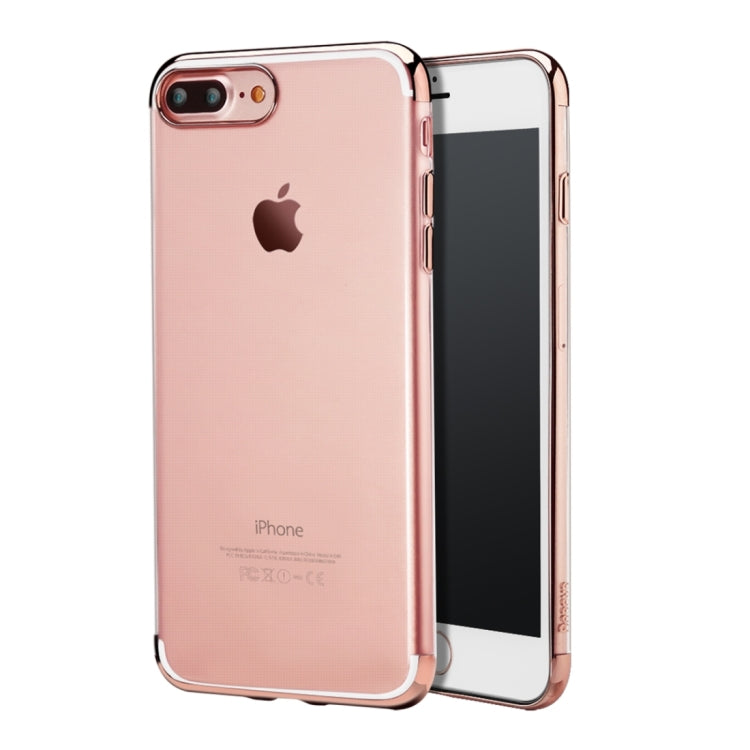 Baseus for iPhone 8 Plus & 7 Plus   Electroplating Soft Transparent TPU Protective Back Cover Case
