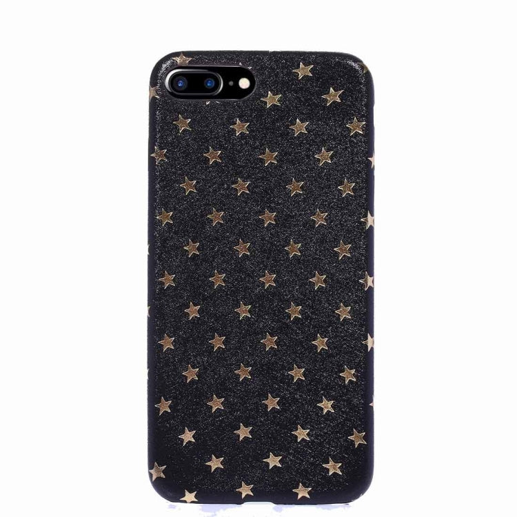 For iPhone 8 Plus & 7 Plus   Steel Wire Texture Glitter Stars Hard Protective Back Cover Case