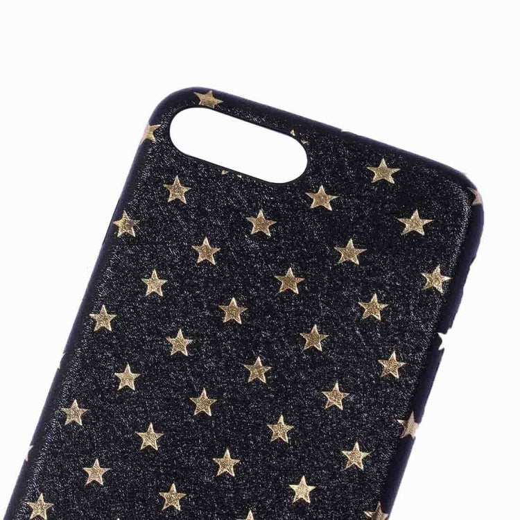 For iPhone 8 Plus & 7 Plus   Steel Wire Texture Glitter Stars Hard Protective Back Cover Case