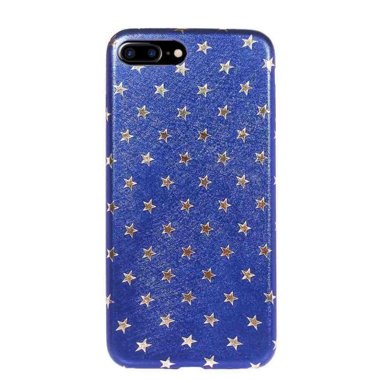 For iPhone 8 Plus & 7 Plus   Steel Wire Texture Glitter Stars Hard Protective Back Cover Case