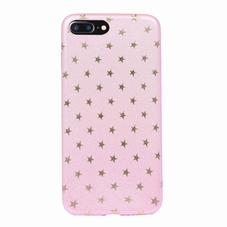 For iPhone 8 Plus & 7 Plus   Steel Wire Texture Glitter Stars Hard Protective Back Cover Case