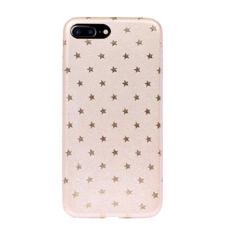 For iPhone 8 Plus & 7 Plus   Steel Wire Texture Glitter Stars Hard Protective Back Cover Case