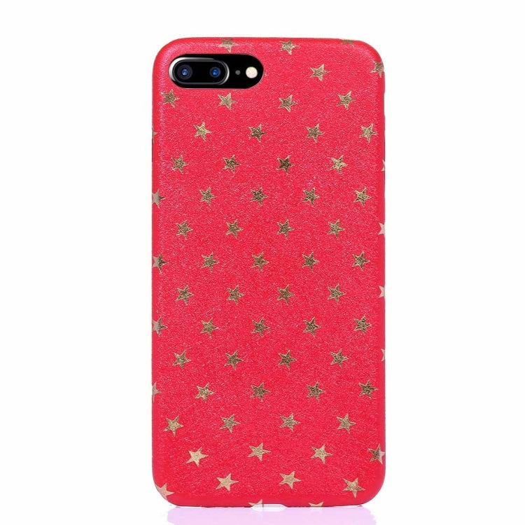 For iPhone 8 Plus & 7 Plus   Steel Wire Texture Glitter Stars Hard Protective Back Cover Case
