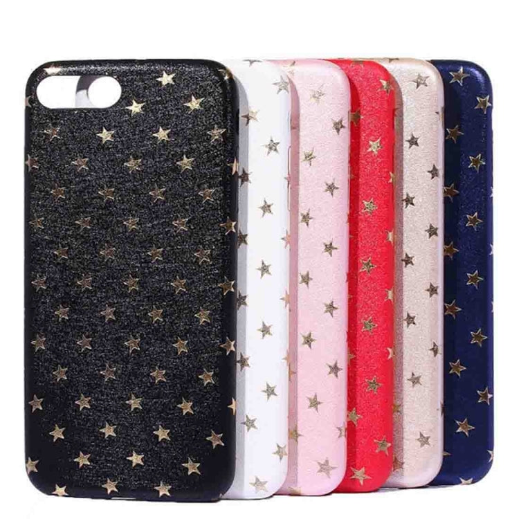 For iPhone 8 Plus & 7 Plus   Steel Wire Texture Glitter Stars Hard Protective Back Cover Case