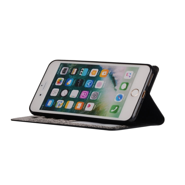 For iPhone 8 Plus & 7 Plus   Silk Texture Horizontal Flip Leather Case with Wallet & Holder & Card Slot & Photo Frame
