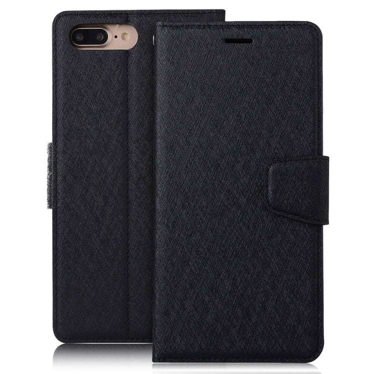 For iPhone 8 Plus & 7 Plus   Silk Texture Horizontal Flip Leather Case with Wallet & Holder & Card Slot & Photo Frame