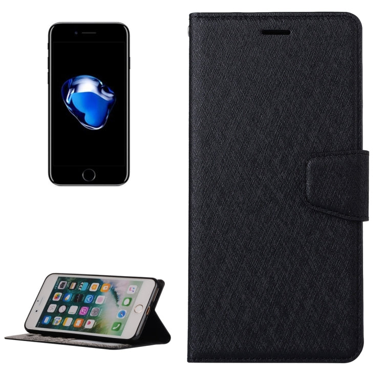 For iPhone 8 Plus & 7 Plus   Silk Texture Horizontal Flip Leather Case with Wallet & Holder & Card Slot & Photo Frame