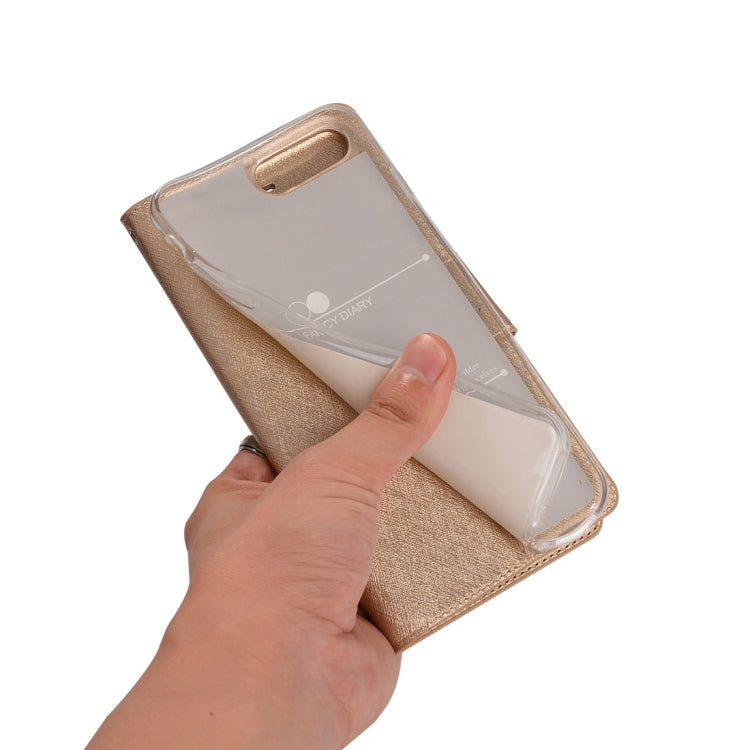 For iPhone 8 Plus & 7 Plus   Silk Texture Horizontal Flip Leather Case with Wallet & Holder & Card Slot & Photo Frame