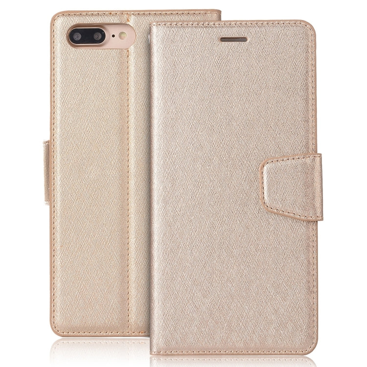 For iPhone 8 Plus & 7 Plus   Silk Texture Horizontal Flip Leather Case with Wallet & Holder & Card Slot & Photo Frame
