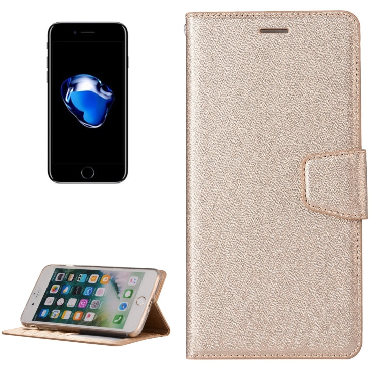 For iPhone 8 Plus & 7 Plus   Silk Texture Horizontal Flip Leather Case with Wallet & Holder & Card Slot & Photo Frame