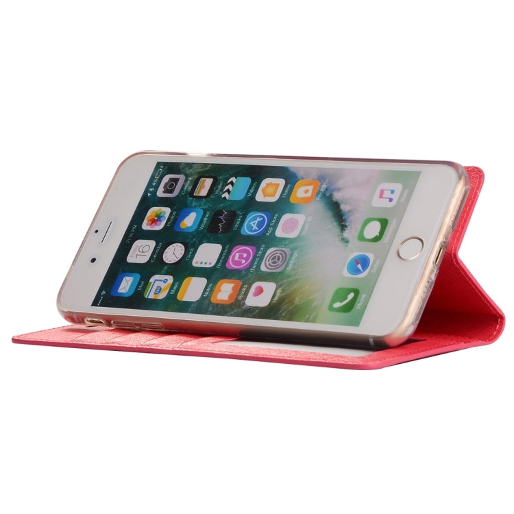 For iPhone 8 Plus & 7 Plus   Silk Texture Horizontal Flip Leather Case with Wallet & Holder & Card Slot & Photo Frame