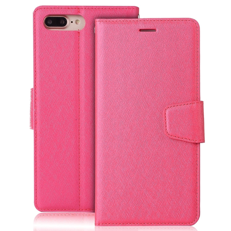 For iPhone 8 Plus & 7 Plus   Silk Texture Horizontal Flip Leather Case with Wallet & Holder & Card Slot & Photo Frame