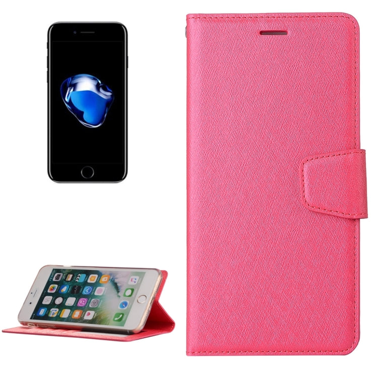 For iPhone 8 Plus & 7 Plus   Silk Texture Horizontal Flip Leather Case with Wallet & Holder & Card Slot & Photo Frame