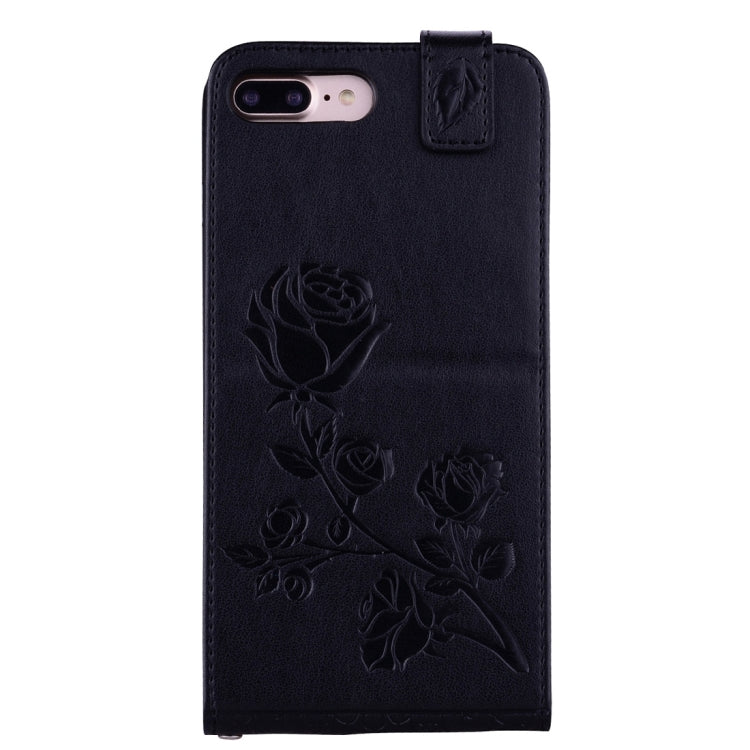 For iPhone 8 Plus & 7 Plus   Roses Pressed Flowers Pattern Vertical Flip Leather Case with Card Slot & Lanyard