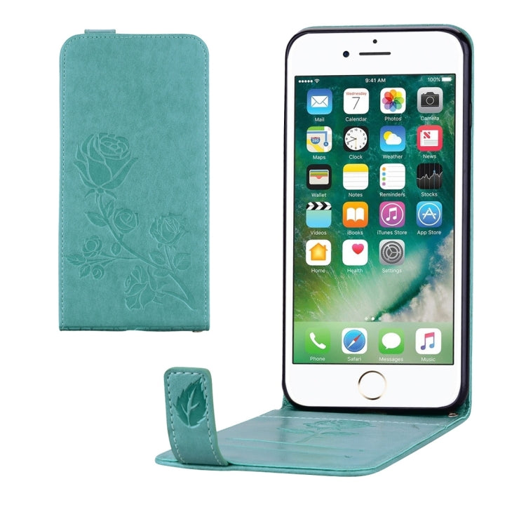 For iPhone 8 Plus & 7 Plus   Roses Pressed Flowers Pattern Vertical Flip Leather Case with Card Slot & Lanyard
