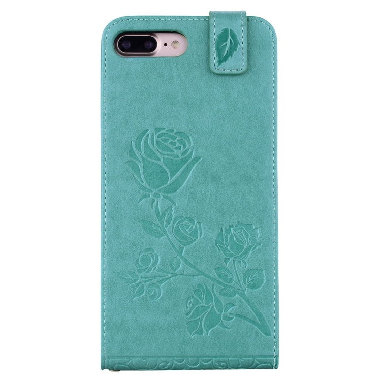 For iPhone 8 Plus & 7 Plus   Roses Pressed Flowers Pattern Vertical Flip Leather Case with Card Slot & Lanyard
