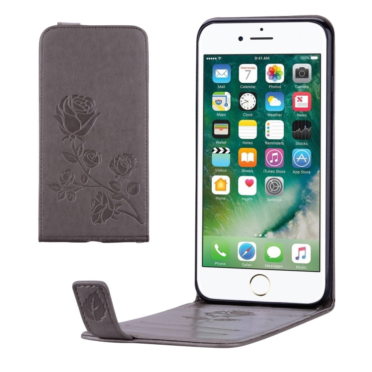 For iPhone 8 Plus & 7 Plus   Roses Pressed Flowers Pattern Vertical Flip Leather Case with Card Slot & Lanyard