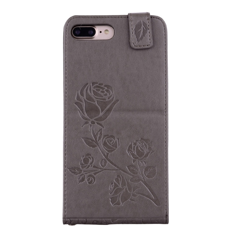 For iPhone 8 Plus & 7 Plus   Roses Pressed Flowers Pattern Vertical Flip Leather Case with Card Slot & Lanyard