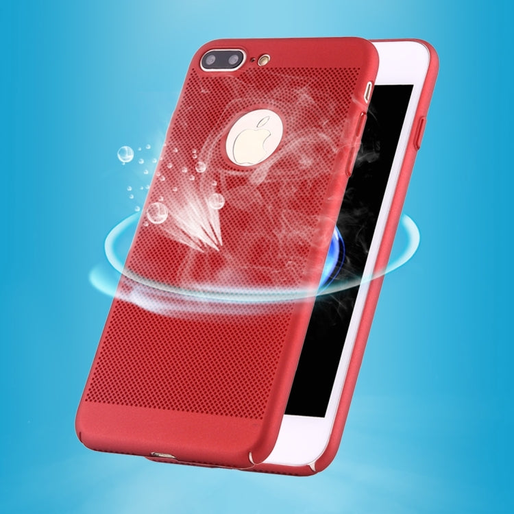 For iPhone 8 Plus & 7 Plus   Lightweight Breathable Full Coverage PC Shockproof Protective Back Cover Case