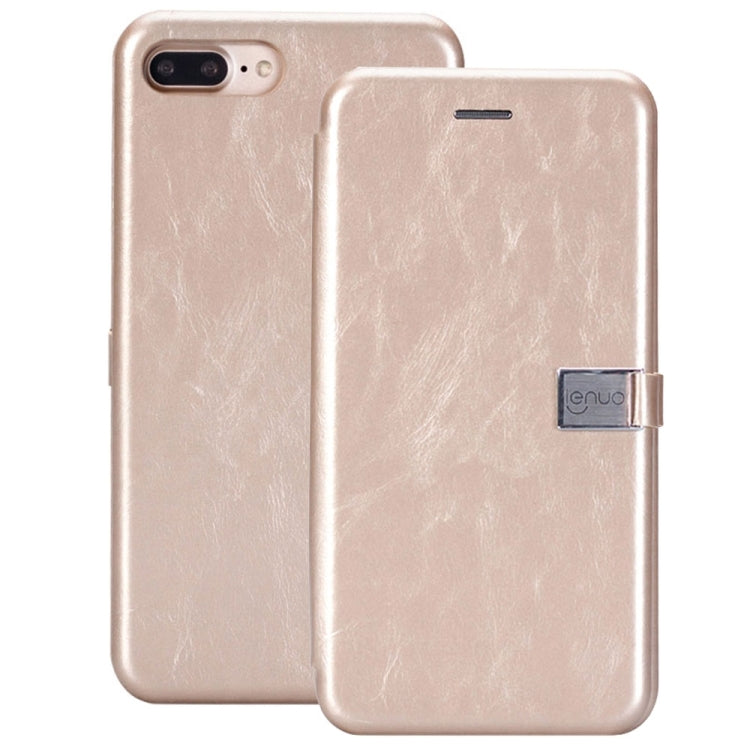 Lenuo for iPhone 8 Plus & 7 Plus   PU + TPU Crazy Horse Texture Horizontal Flip Leather Case with Card Slots