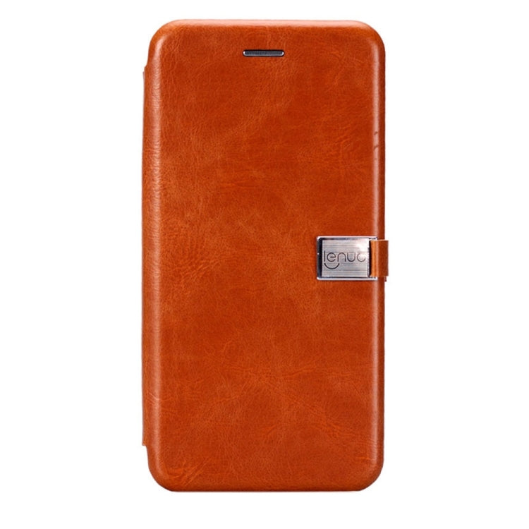 Lenuo for iPhone 8 Plus & 7 Plus   PU + TPU Crazy Horse Texture Horizontal Flip Leather Case with Card Slots