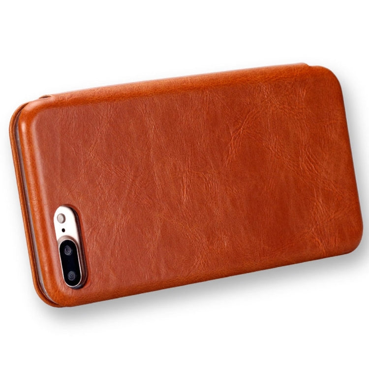 Lenuo for iPhone 8 Plus & 7 Plus   PU + TPU Crazy Horse Texture Horizontal Flip Leather Case with Card Slots