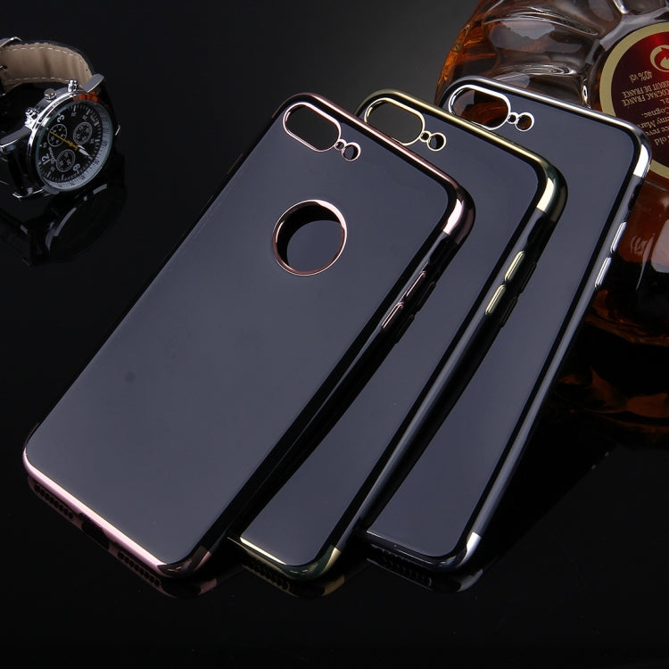 For iPhone 8 Plus & 7 Plus   Smooth Surface Electroplating Frame TPU Protective Case