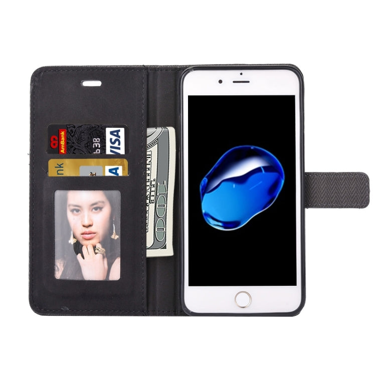 For iPhone 8 Plus & 7 Plus   Business Notebook Style Hit Color Horizontal Flip Leather Case with Holder & Card Slots & Wallet & Photo Frame