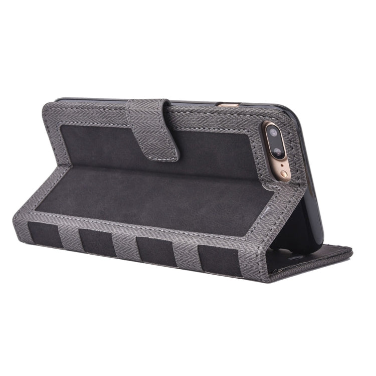 For iPhone 8 Plus & 7 Plus   Business Notebook Style Hit Color Horizontal Flip Leather Case with Holder & Card Slots & Wallet & Photo Frame