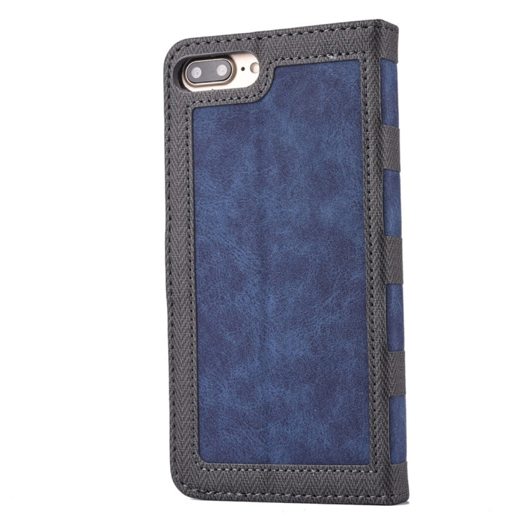 For iPhone 8 Plus & 7 Plus   Business Notebook Style Hit Color Horizontal Flip Leather Case with Holder & Card Slots & Wallet & Photo Frame