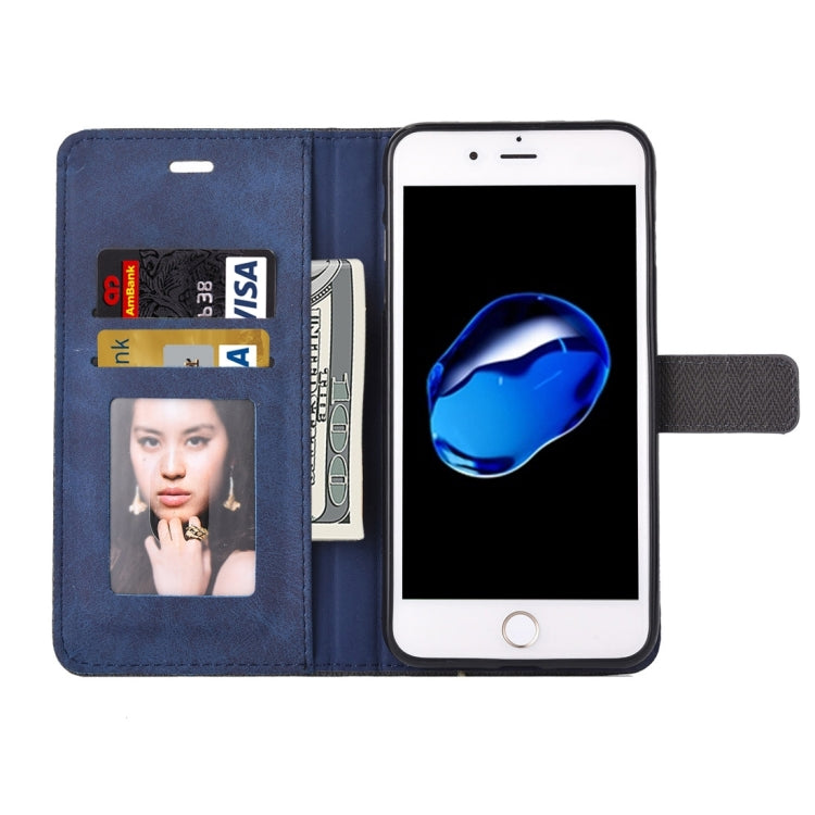 For iPhone 8 Plus & 7 Plus   Business Notebook Style Hit Color Horizontal Flip Leather Case with Holder & Card Slots & Wallet & Photo Frame