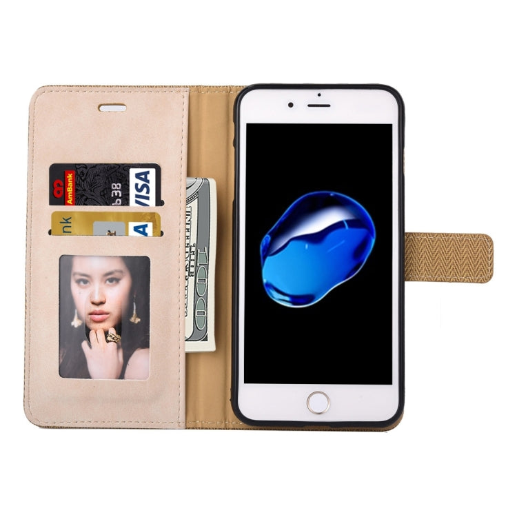 For iPhone 8 Plus & 7 Plus   Business Notebook Style Hit Color Horizontal Flip Leather Case with Holder & Card Slots & Wallet & Photo Frame
