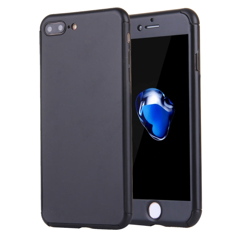 2 in 1 for iPhone 8 Plus & 7 Plus   360 Degrees Full Coverage Protection Hard PC Protective Case + Tempered Glass Screen Film