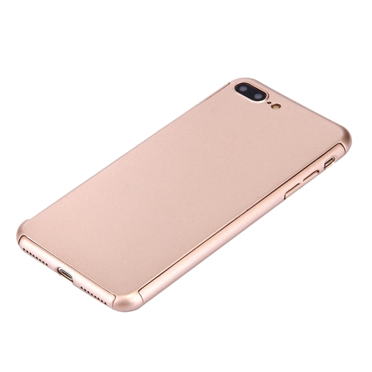 2 in 1 for iPhone 8 Plus & 7 Plus   360 Degrees Full Coverage Protection Hard PC Protective Case + Tempered Glass Screen Film
