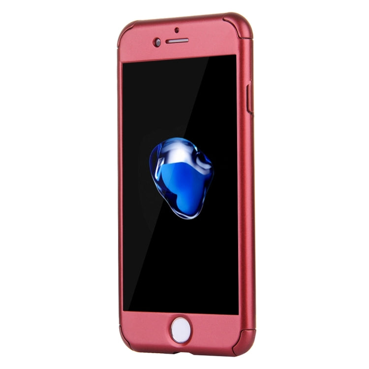 2 in 1 for iPhone 8 Plus & 7 Plus   360 Degrees Full Coverage Protection Hard PC Protective Case + Tempered Glass Screen Film