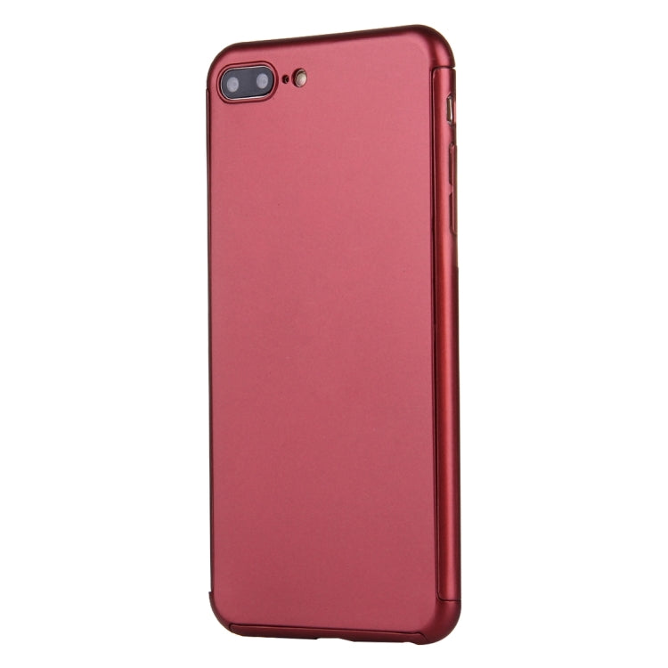 2 in 1 for iPhone 8 Plus & 7 Plus   360 Degrees Full Coverage Protection Hard PC Protective Case + Tempered Glass Screen Film
