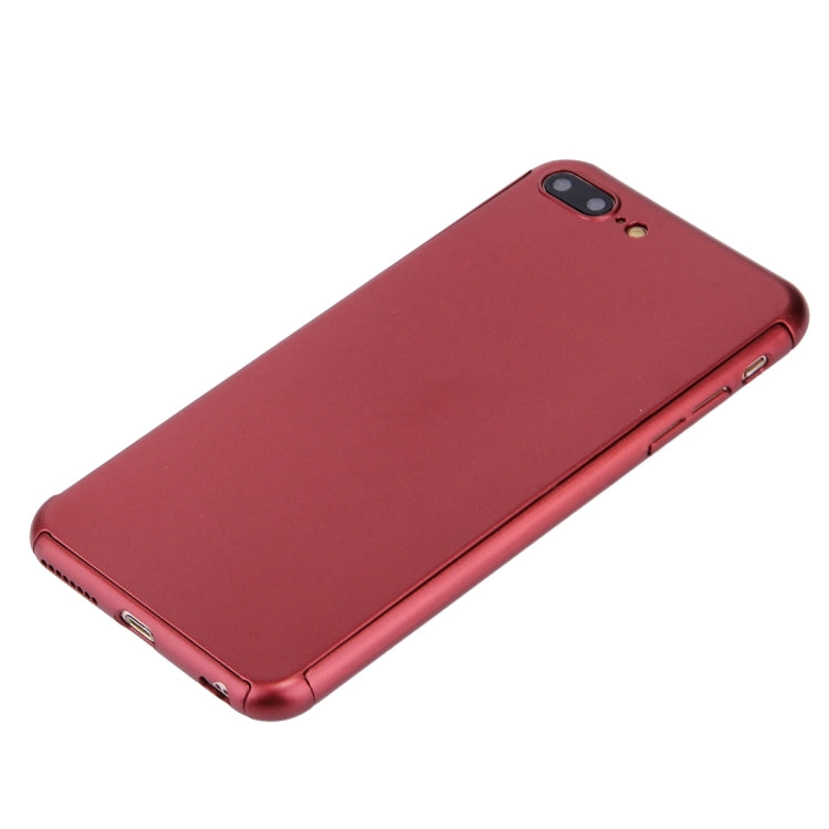 2 in 1 for iPhone 8 Plus & 7 Plus   360 Degrees Full Coverage Protection Hard PC Protective Case + Tempered Glass Screen Film