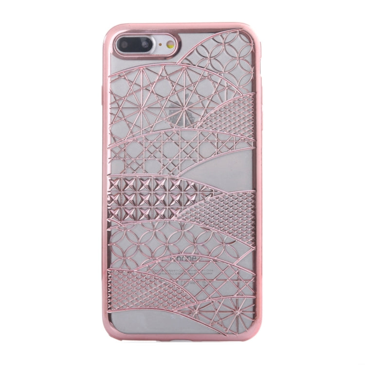 For iPhone 8 Plus & 7 Plus   Architectural Pattern Electroplating TPU Protective Case