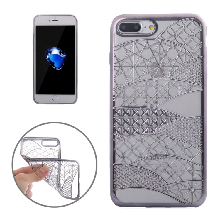 For iPhone 8 Plus & 7 Plus   Architectural Pattern Electroplating TPU Protective Case