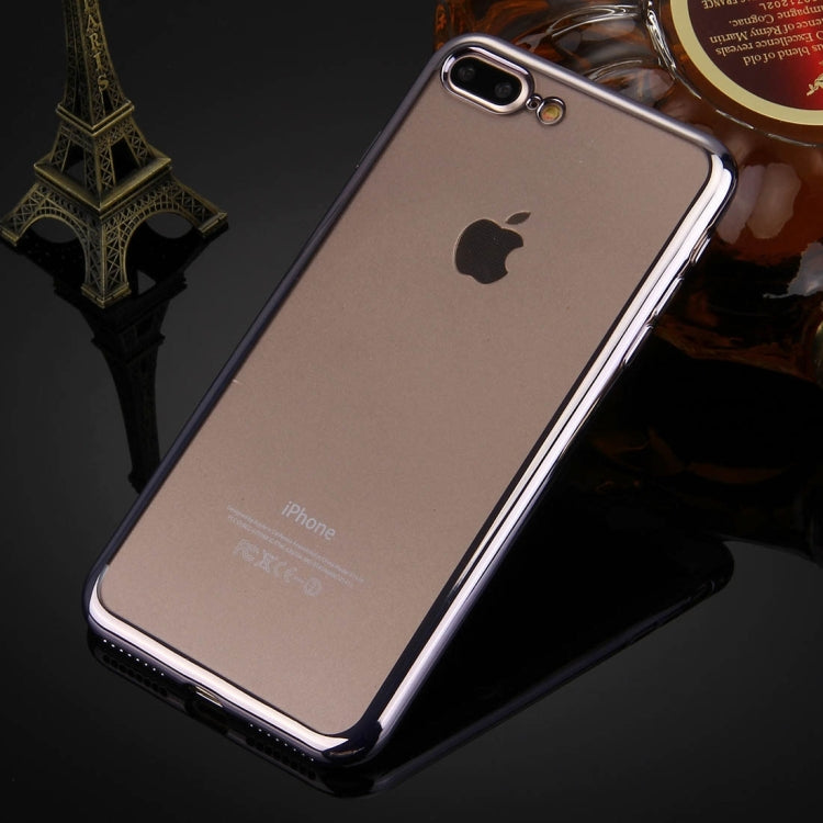 For iPhone 8 Plus & 7 Plus   Electroplating Transparent Soft TPU Protective Cover Case