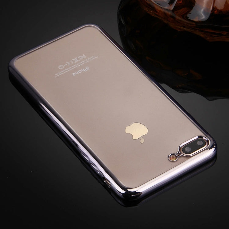 For iPhone 8 Plus & 7 Plus   Electroplating Transparent Soft TPU Protective Cover Case